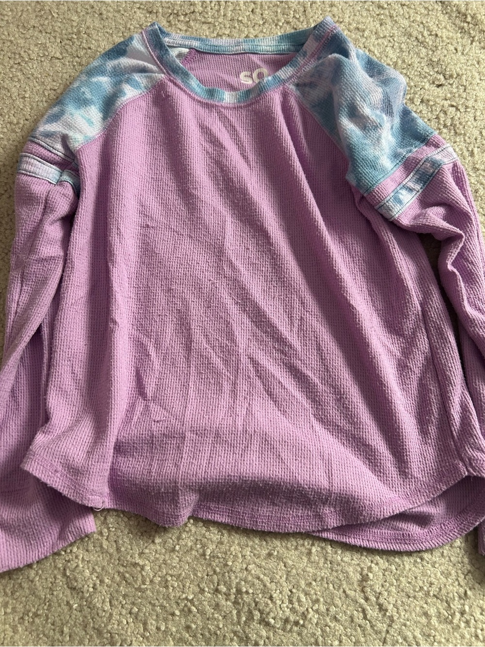 SO favorite tee long sleeve purple tie dye girls 7